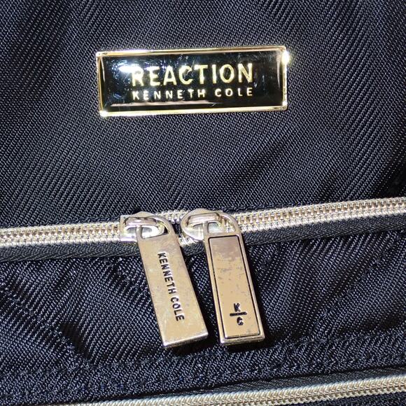 Kenneth Cole Reaction Chelsea Chevron 15" Laptop Backpack Bookbag Black Mint - Picture 4 of 10